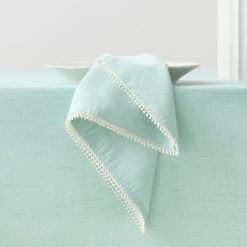 Lenox Premium French Perle Solid Ice Blue Dinner Napkins, Set of 4