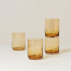 Lenox Premium Tuscany Classics Stackable Amber Tall Glasses, Set of 4