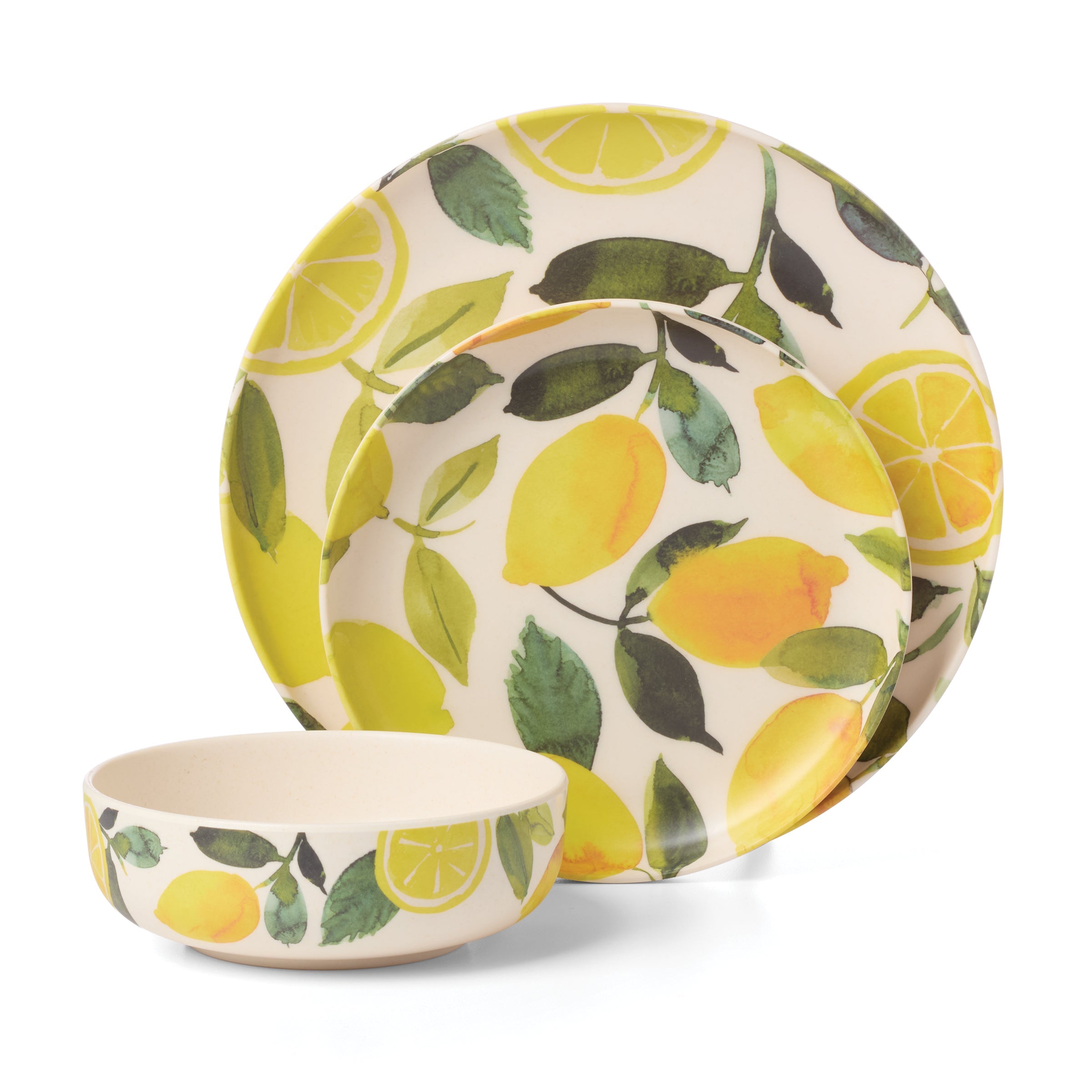 Lenox Premium 24 Seven Melamine Lemon 12-Piece Dinnerware Set - Image 3