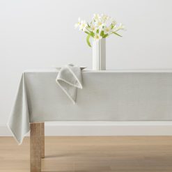 Alternative view of Lenox Premium French Perle Solid Dove Grey 60x102 Tablecloth
