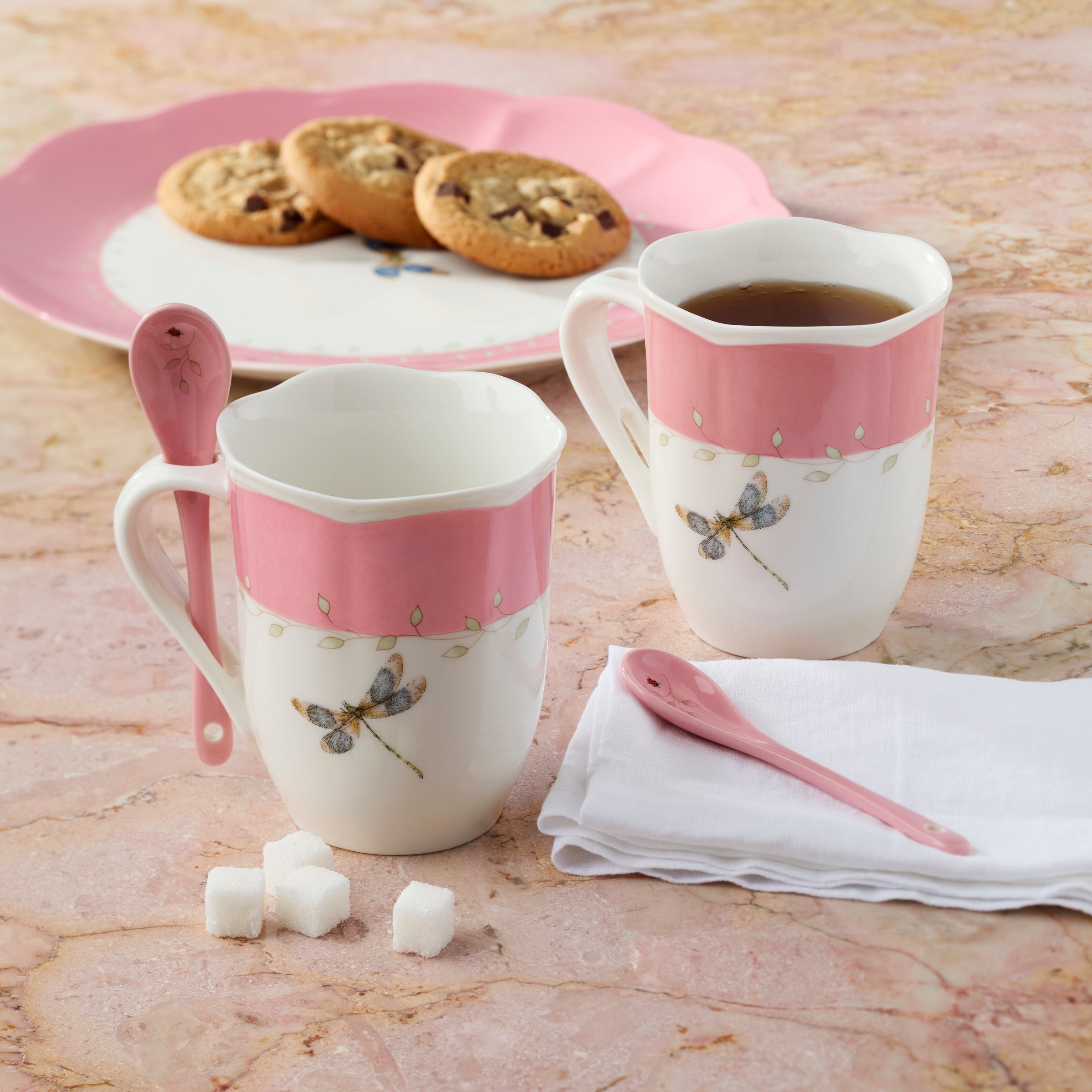 Lenox Premium Butterfly Meadow Color Mugs with Spoons, Set of 8 - Image 5