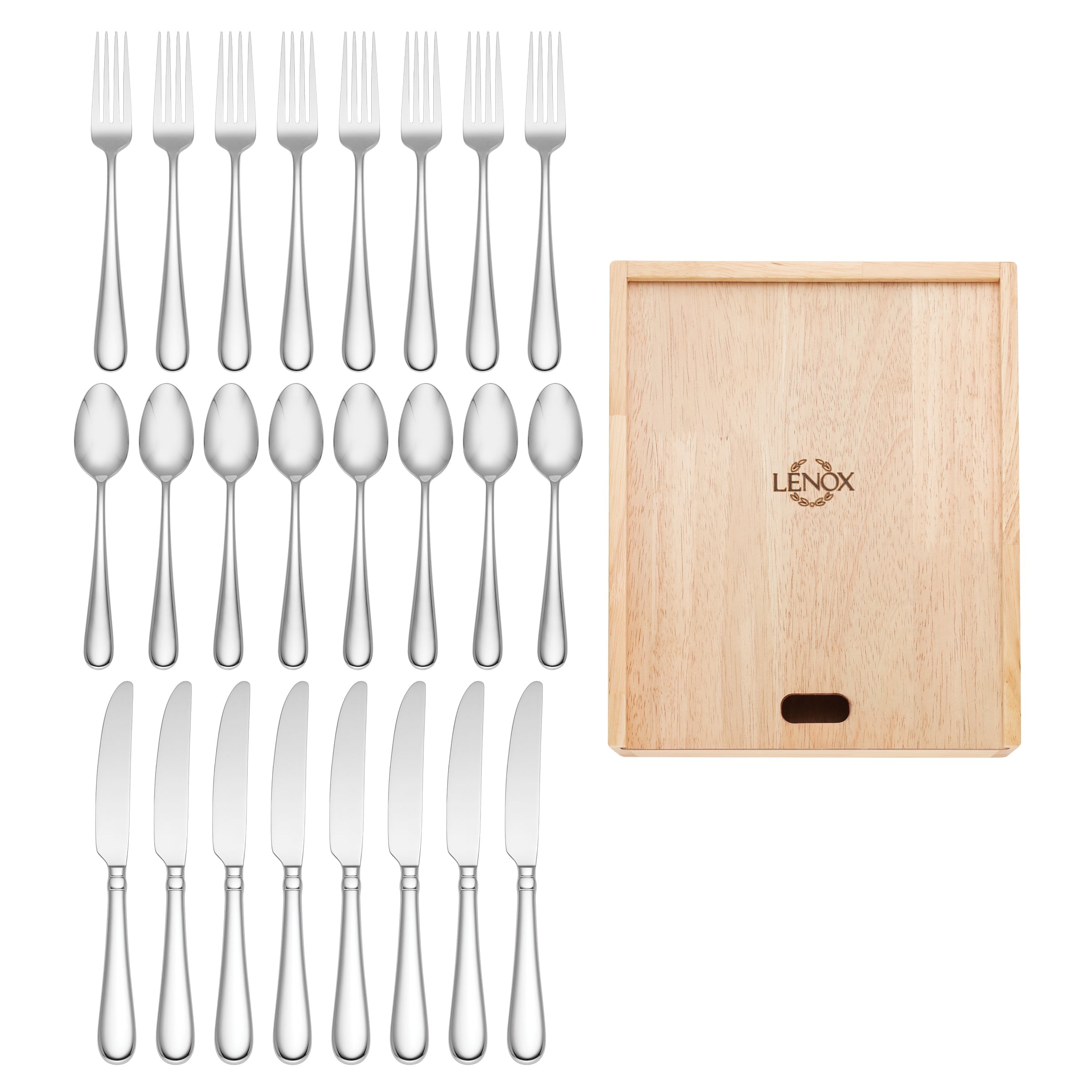 Lenox Premium Studio 1414 Mirror 24 Piece Flatware Set with Caddy - Image 4