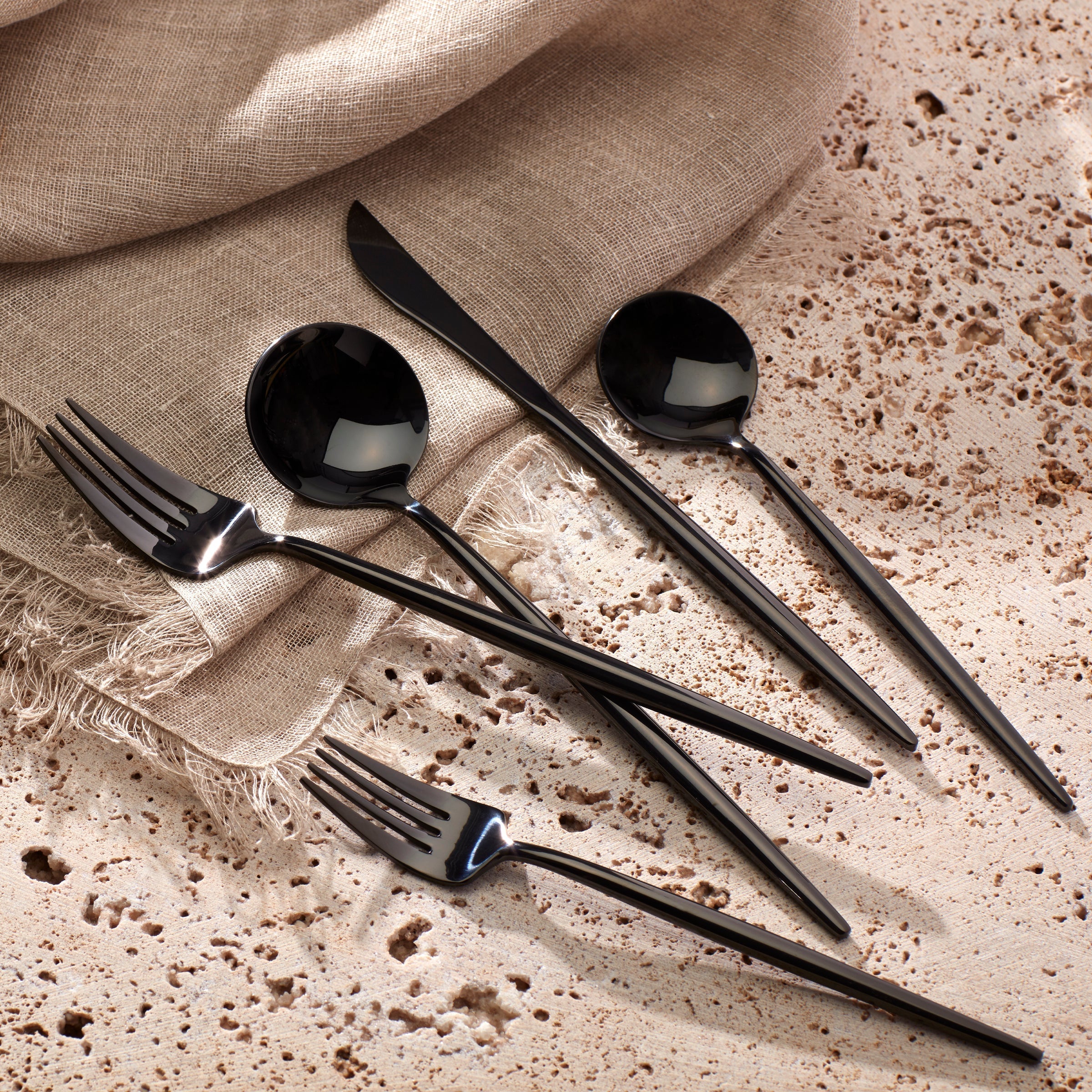 Lenox Premium Zephyr Black Mirror 45-Piece Flatware Set - Image 2