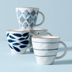 Lenox Premium Blue Bay Dessert Mugs, Set of 4