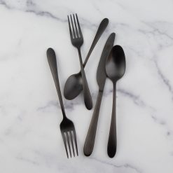 Lenox Premium Poet Black Satin 20-Piece Flatware Set