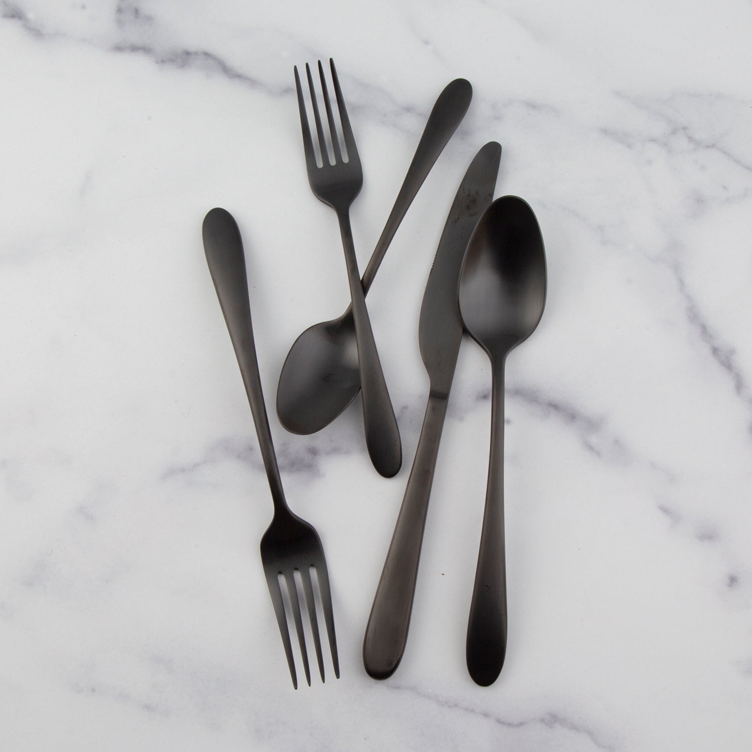 Lenox Premium Poet Black Satin 20-Piece Flatware Set