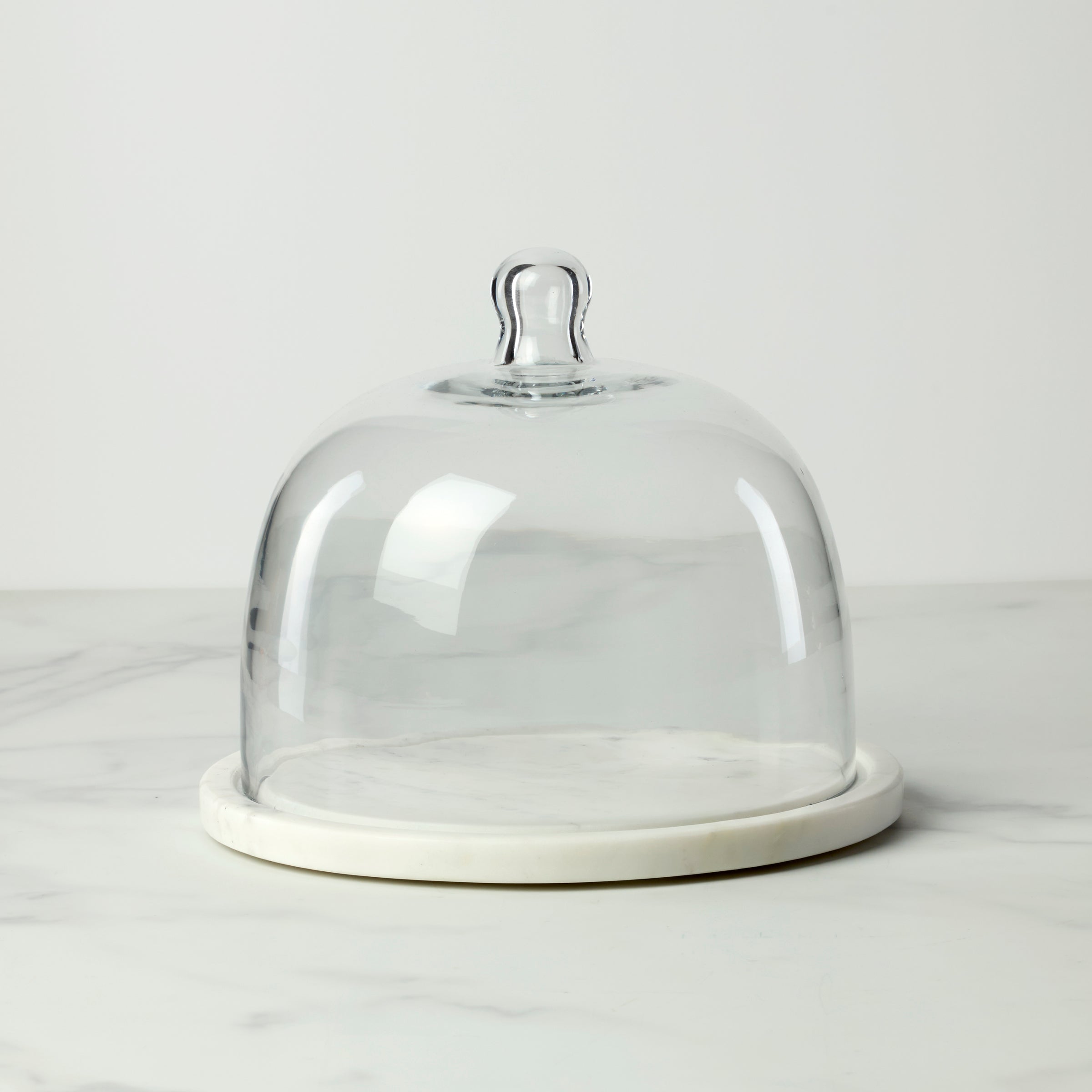 Lenox Premium White Marble and Glass Cloche