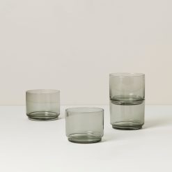 Lenox Premium Tuscany Classics Stackable Smoke Short Glasses,  Set of 4