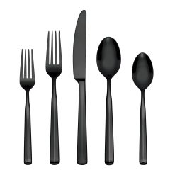 Lenox Premium Ryder Black Satin 20-Piece Flatware Set