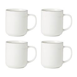 Lenox Premium 24 Seven Black Rim Mugs, Set of 4