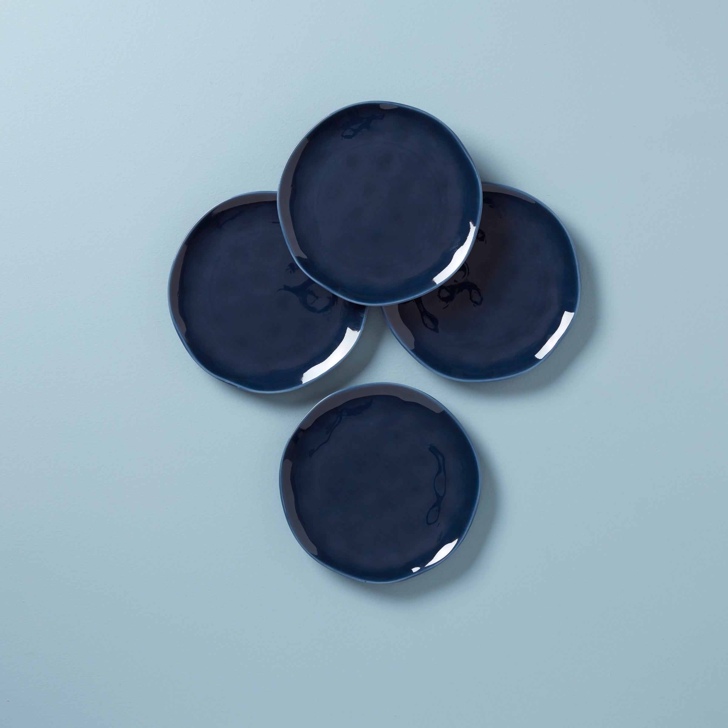 Lenox Premium Bay Colors Blue Accent Plates, Set of 4