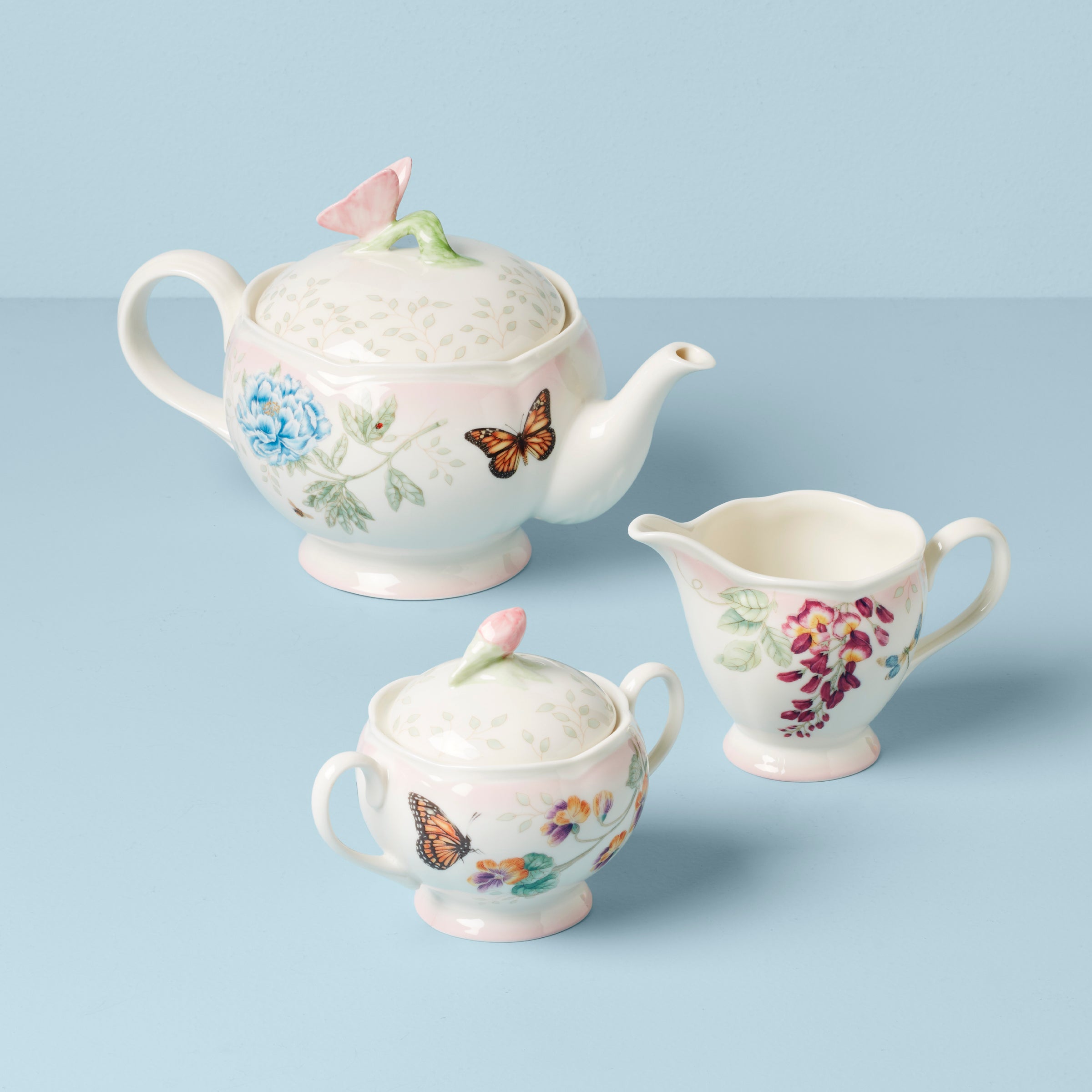 Lenox Premium Butterfly Meadow Pink Ombre 5-Piece Tea Set