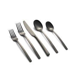 Lenox Premium Beacon Black Satin 20-Piece Flatware Set