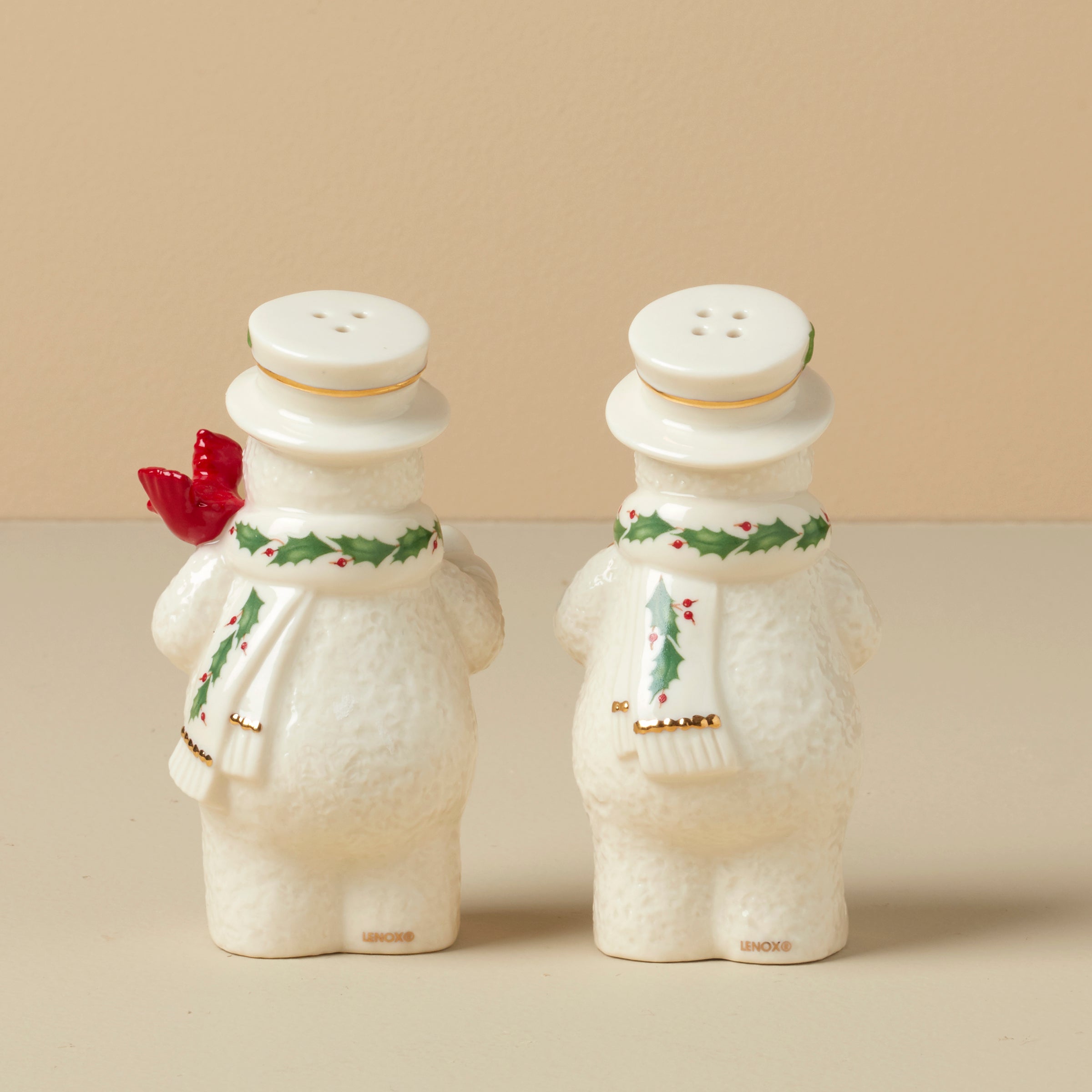 Lenox Premium Happy Holly Days Snowmen Salt & Pepper Set - Image 2
