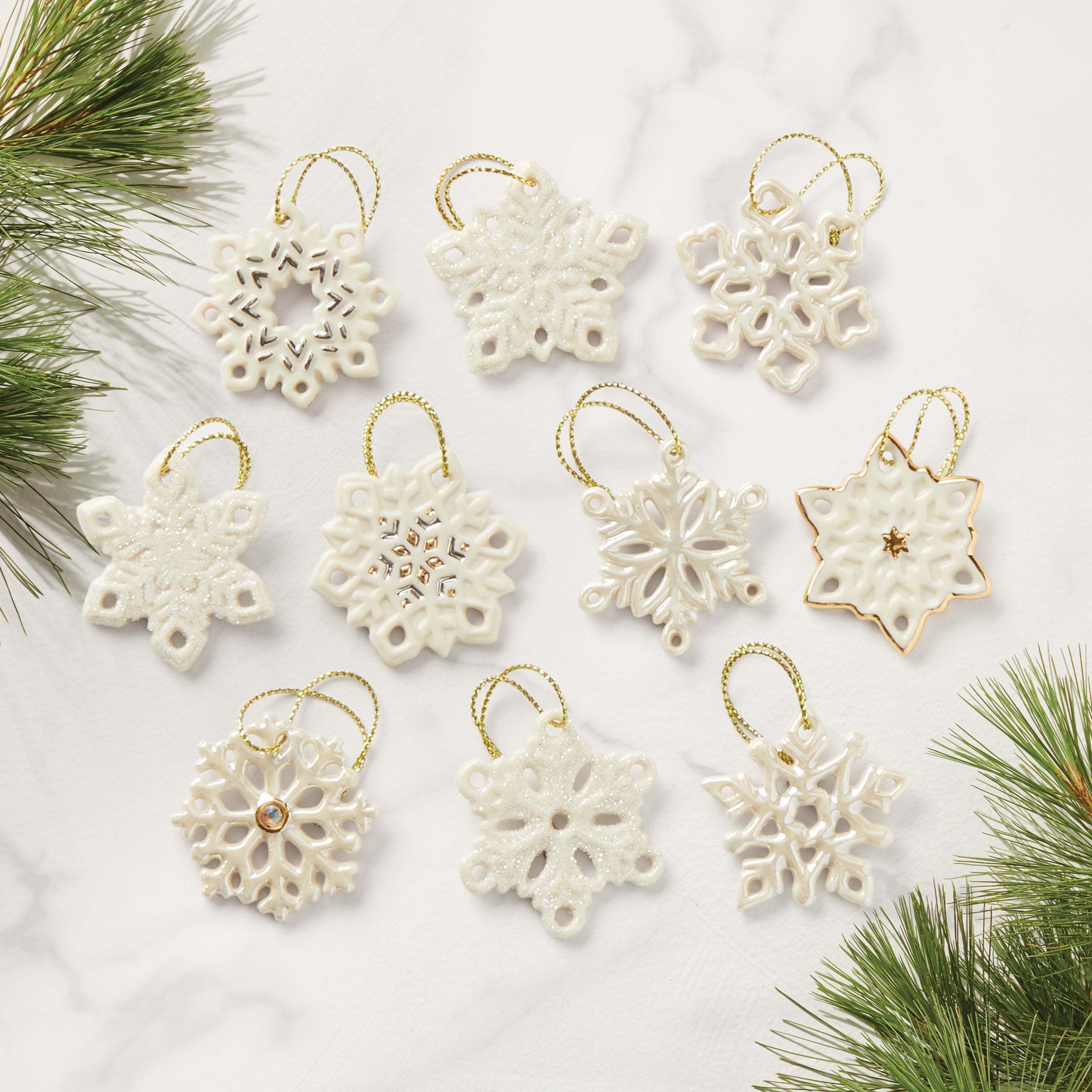 Lenox Premium Snowflake 10-Piece Mini Ornament Set - Image 2