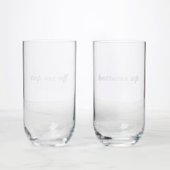 Lenox Premium Bottoms Up & Top Me Off Highball Glasses, Set of 2