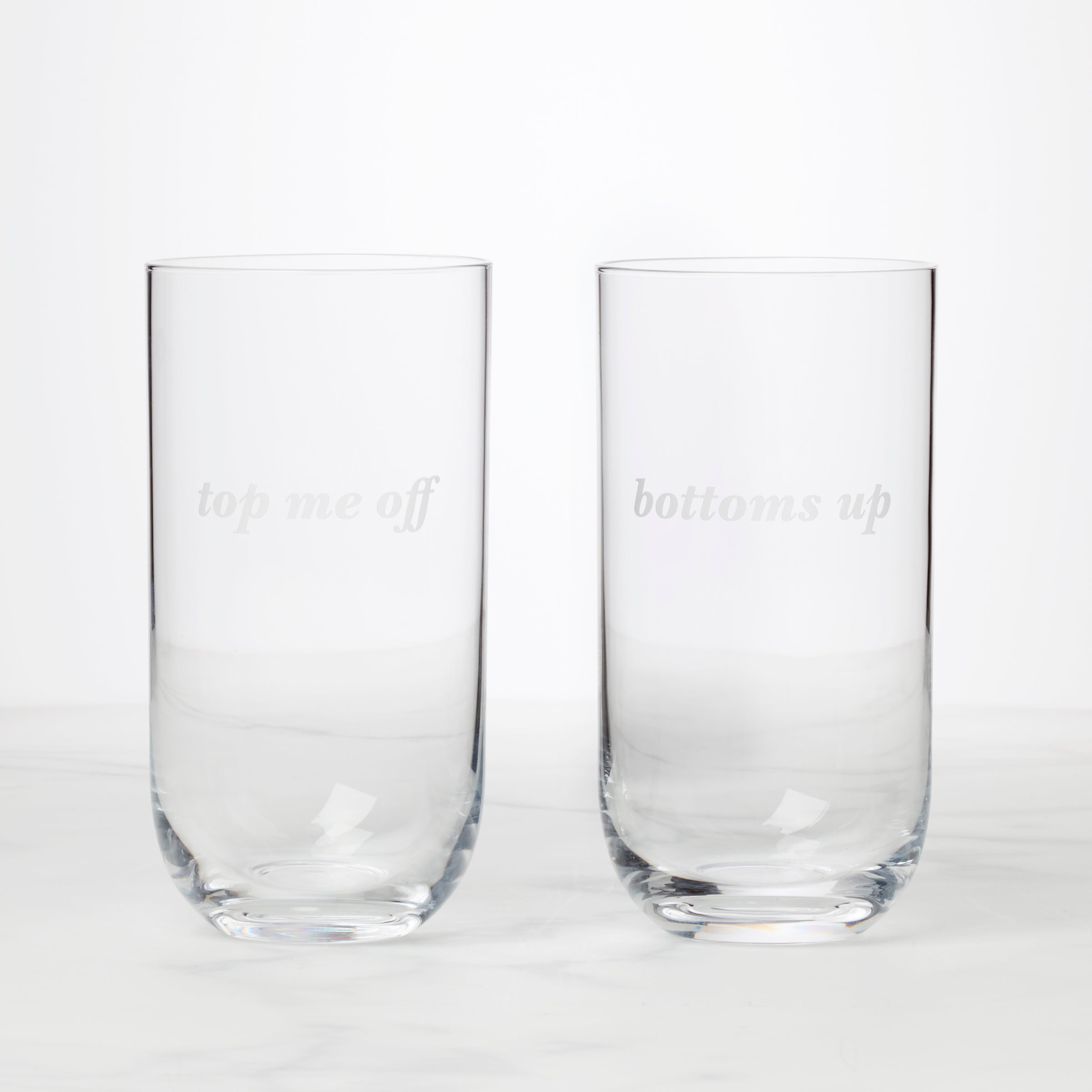 Lenox Premium Bottoms Up & Top Me Off Highball Glasses, Set of 2