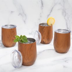 Alternative view of Lenox Premium Insulated Woodgrain Wine Tumblers, Set of 4