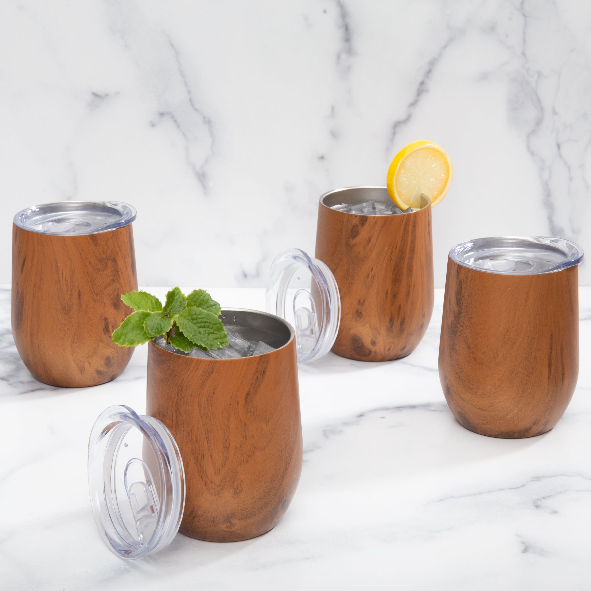 Lenox Premium Insulated Woodgrain Wine Tumblers, Set of 4 - Image 2