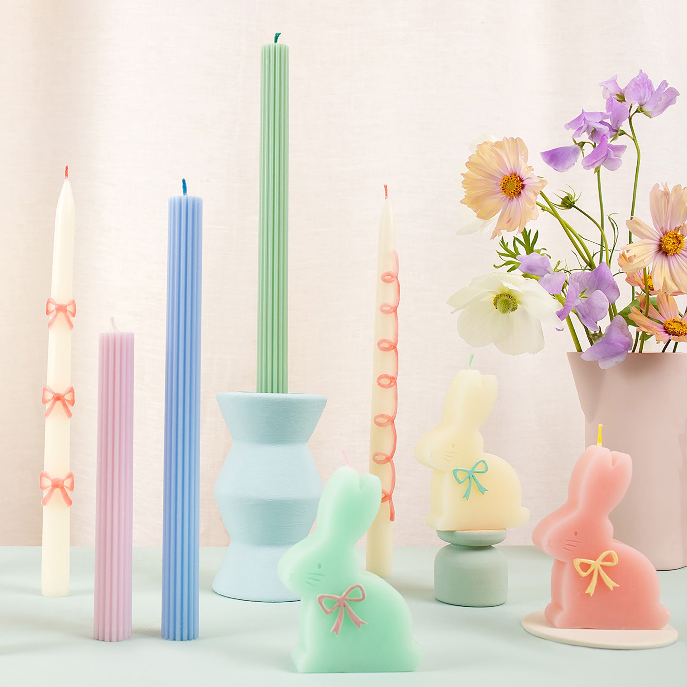 Lenox Premium Pink Bow Taper Candles, Set of 2 - Image 5