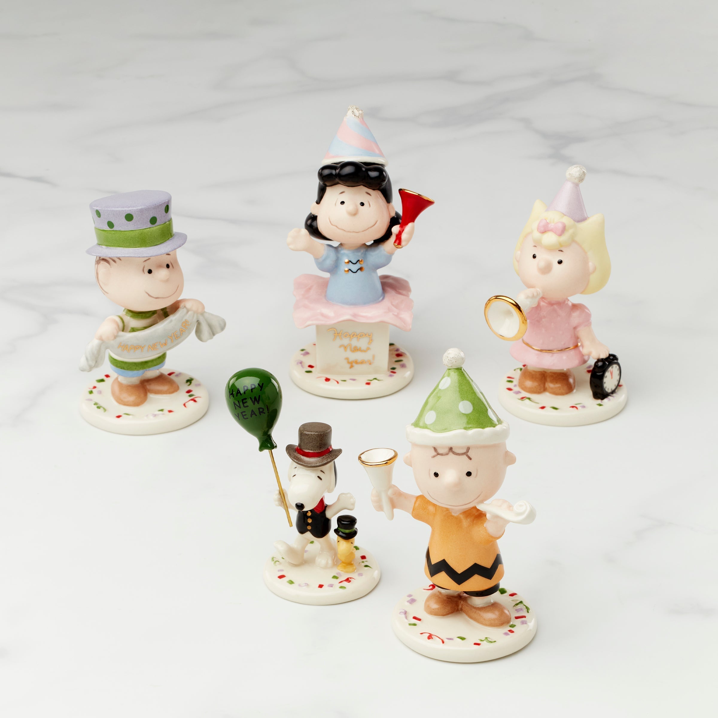 Lenox Premium Happy New Year Charlie Brown 5-Piece Figurine Set