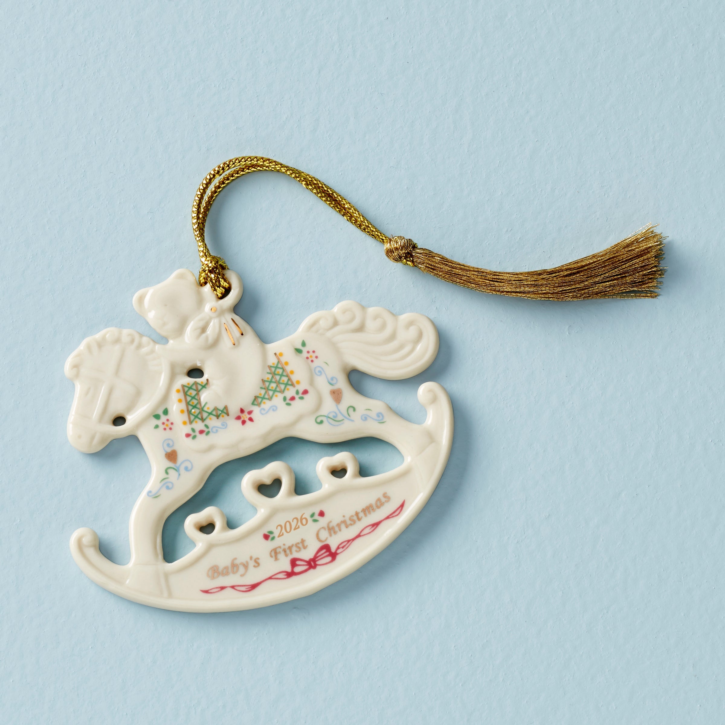 Lenox Premium 2026 Baby's 1st Christmas Rocking Horse Ornament