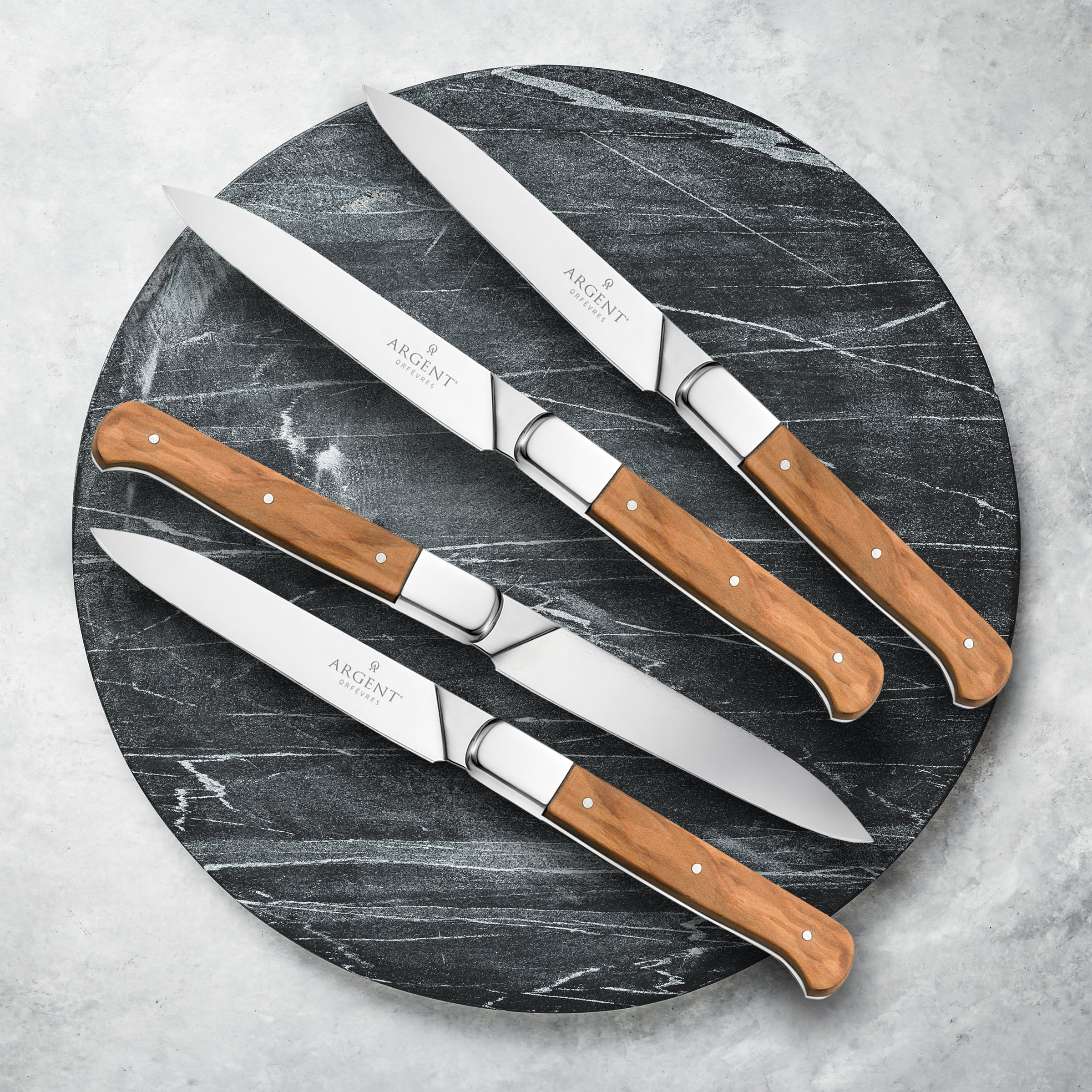 Lenox Premium Argent Lynden Olive Wood Steak Knives, Set of 4 - Image 2