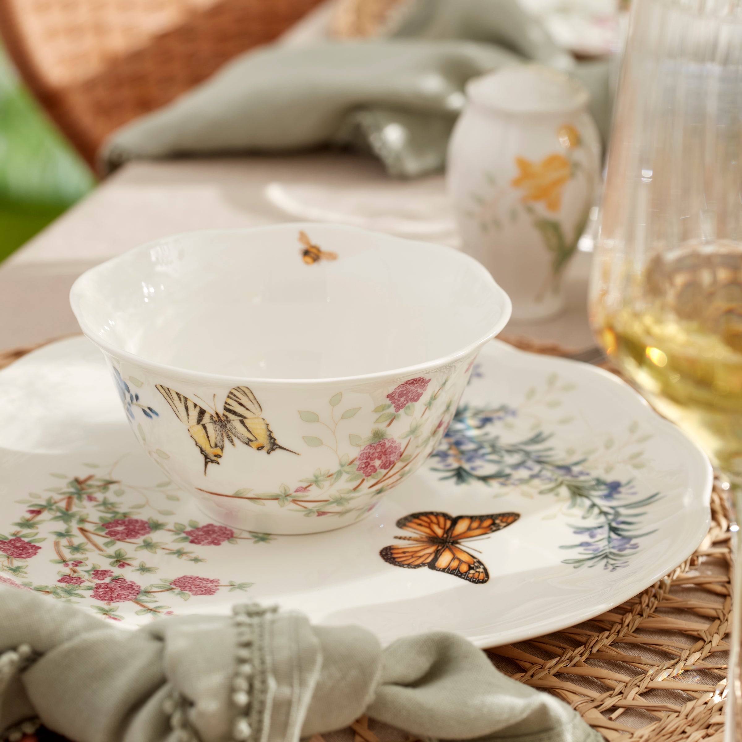 Lenox Premium Butterfly Meadow Herbs Rice Bowls, Set of 4 - Image 3
