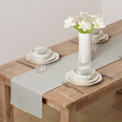 Lenox Premium French Perle Solid Dove Grey 14x90 Table Runner