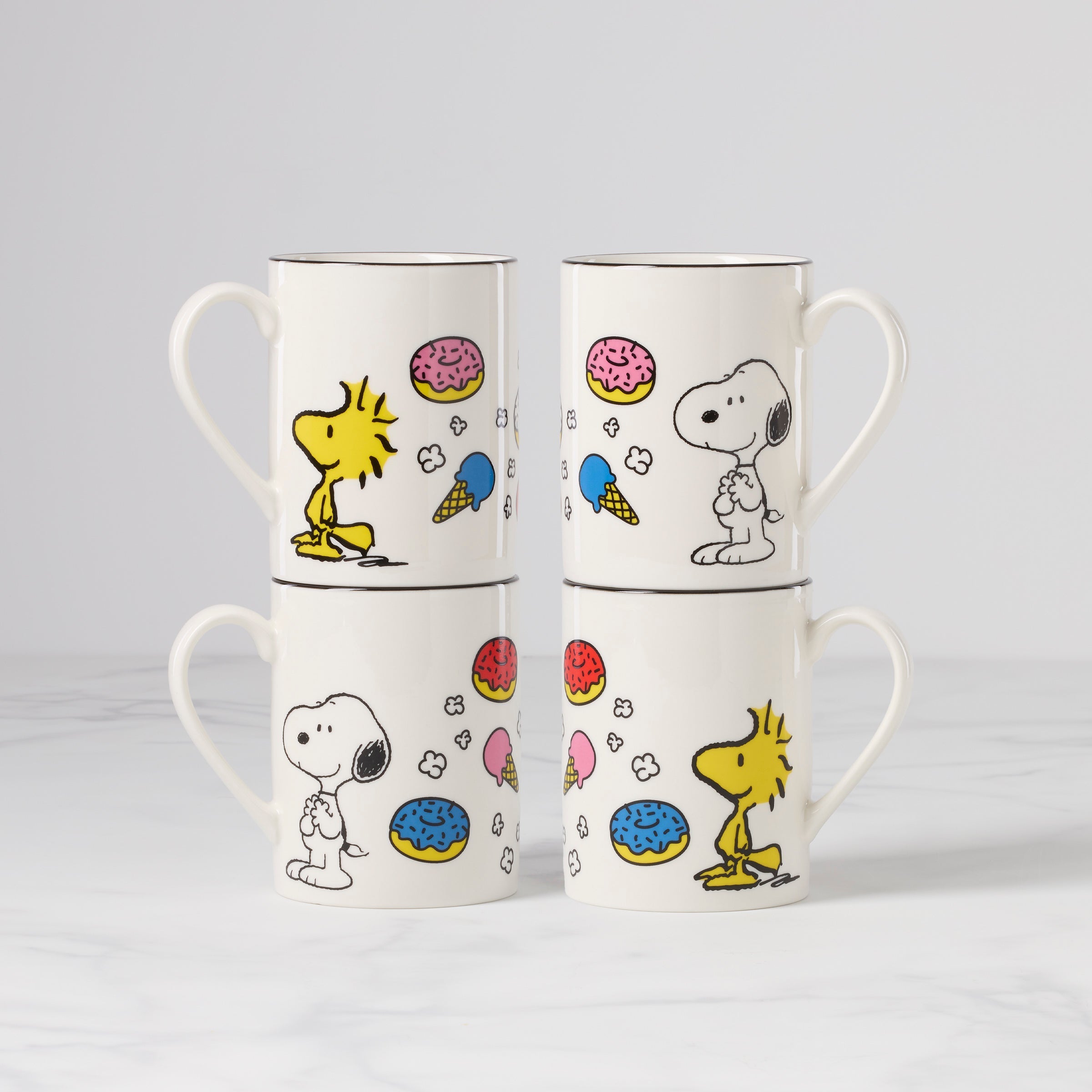 Lenox Premium Chef Snoopy Mugs, Set of 4