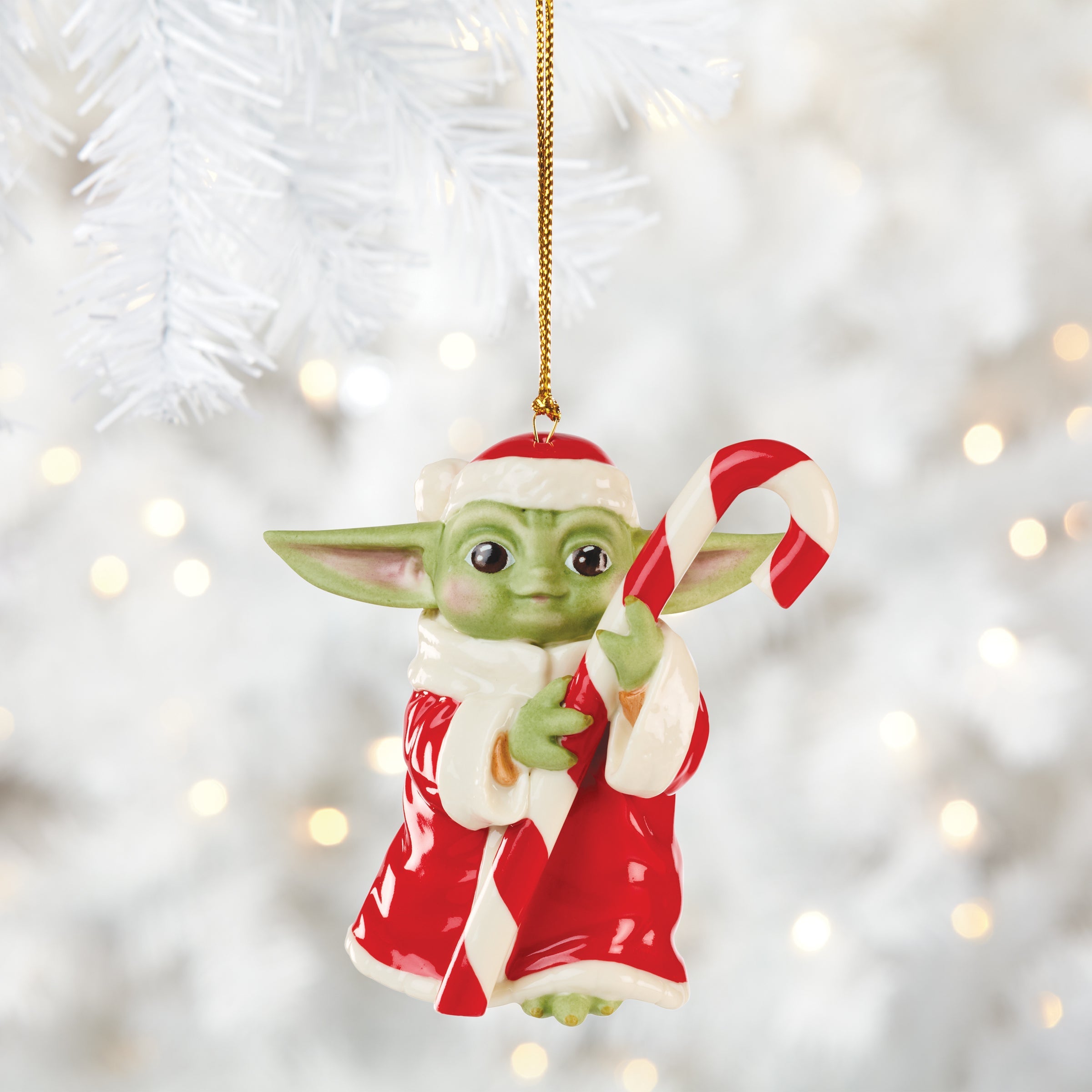 Lenox Premium Grogu with Candy Cane Ornament - Image 5