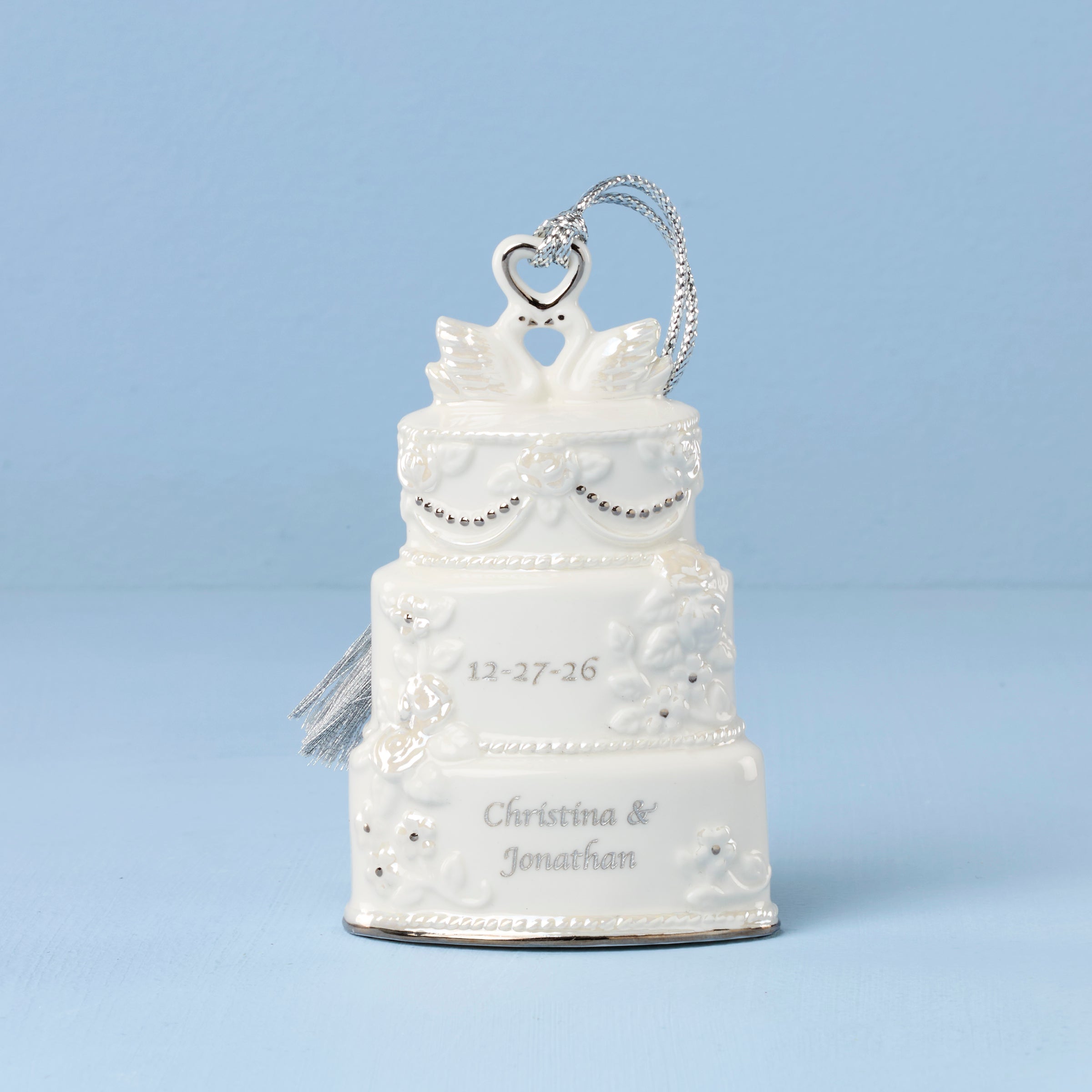 Lenox Premium Personalized Celebrate Love Wedding Cake Ornament
