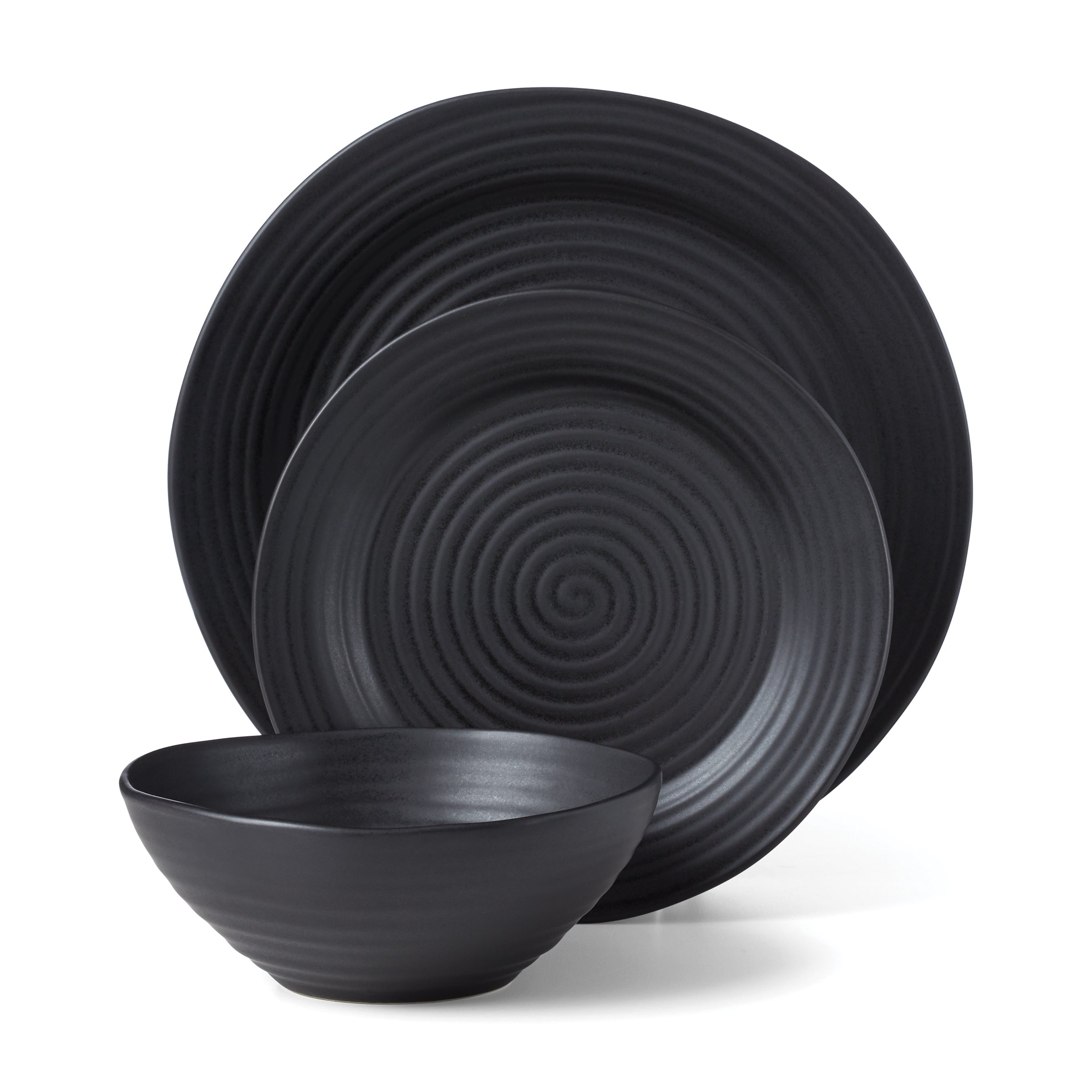 Lenox Premium Ridge Black 12-Piece Dinnerware Set - Image 7