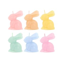 Lenox Premium Rainbow Mini Bunny Candles, Set of 6