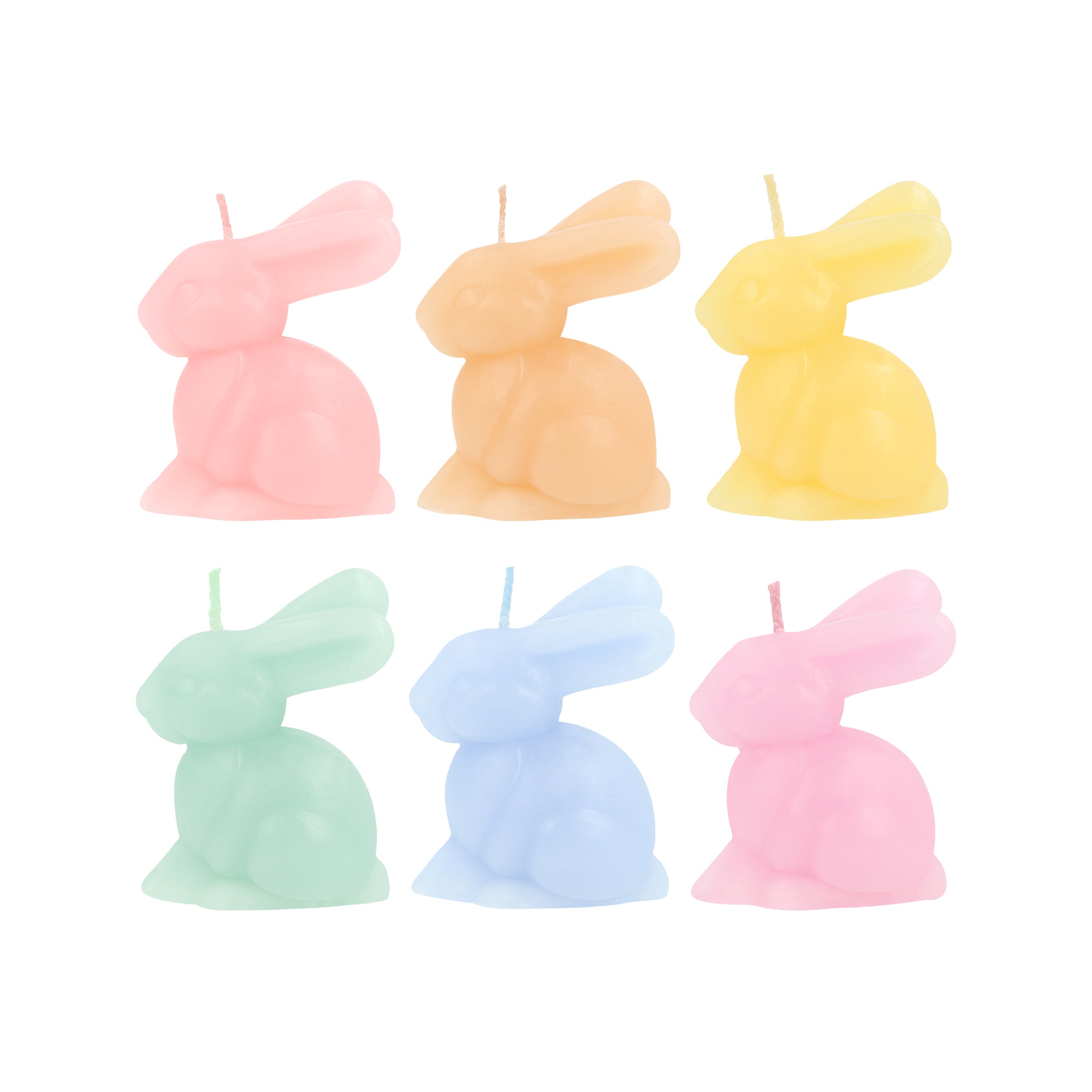 Lenox Premium Rainbow Mini Bunny Candles, Set of 6