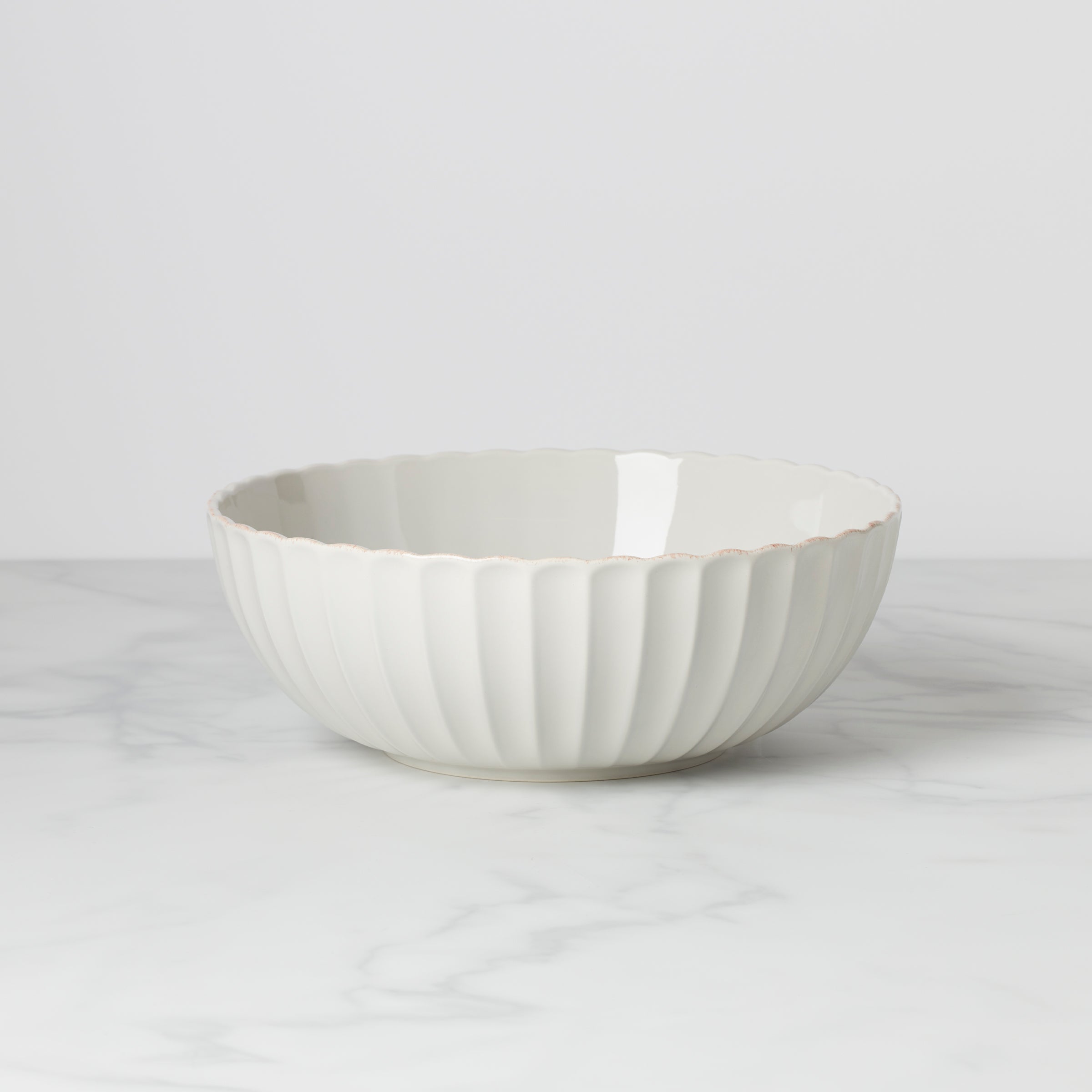 Lenox Premium French Perle Scallop White Serving Bowl