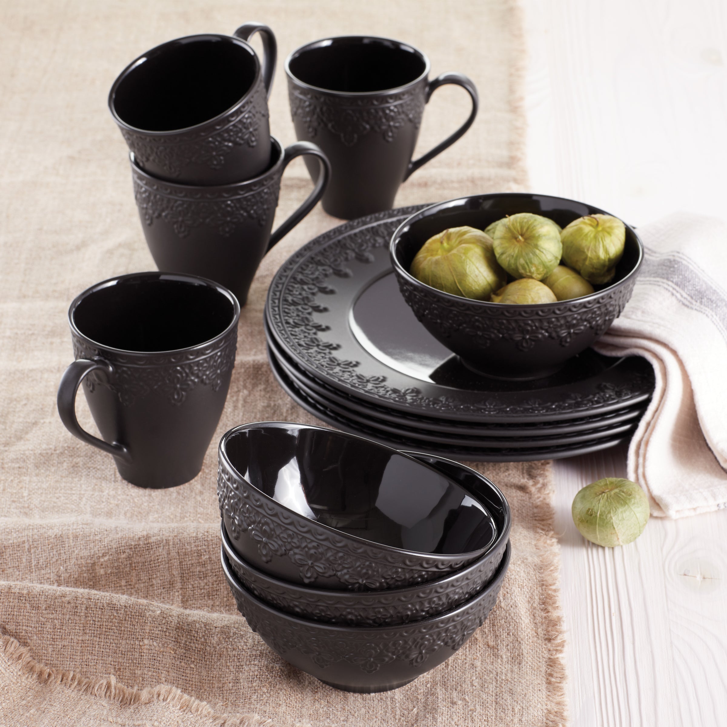 Lenox Premium Chelse Muse Fleur Black All-Purpose Bowls, Set of 4 - Image 4