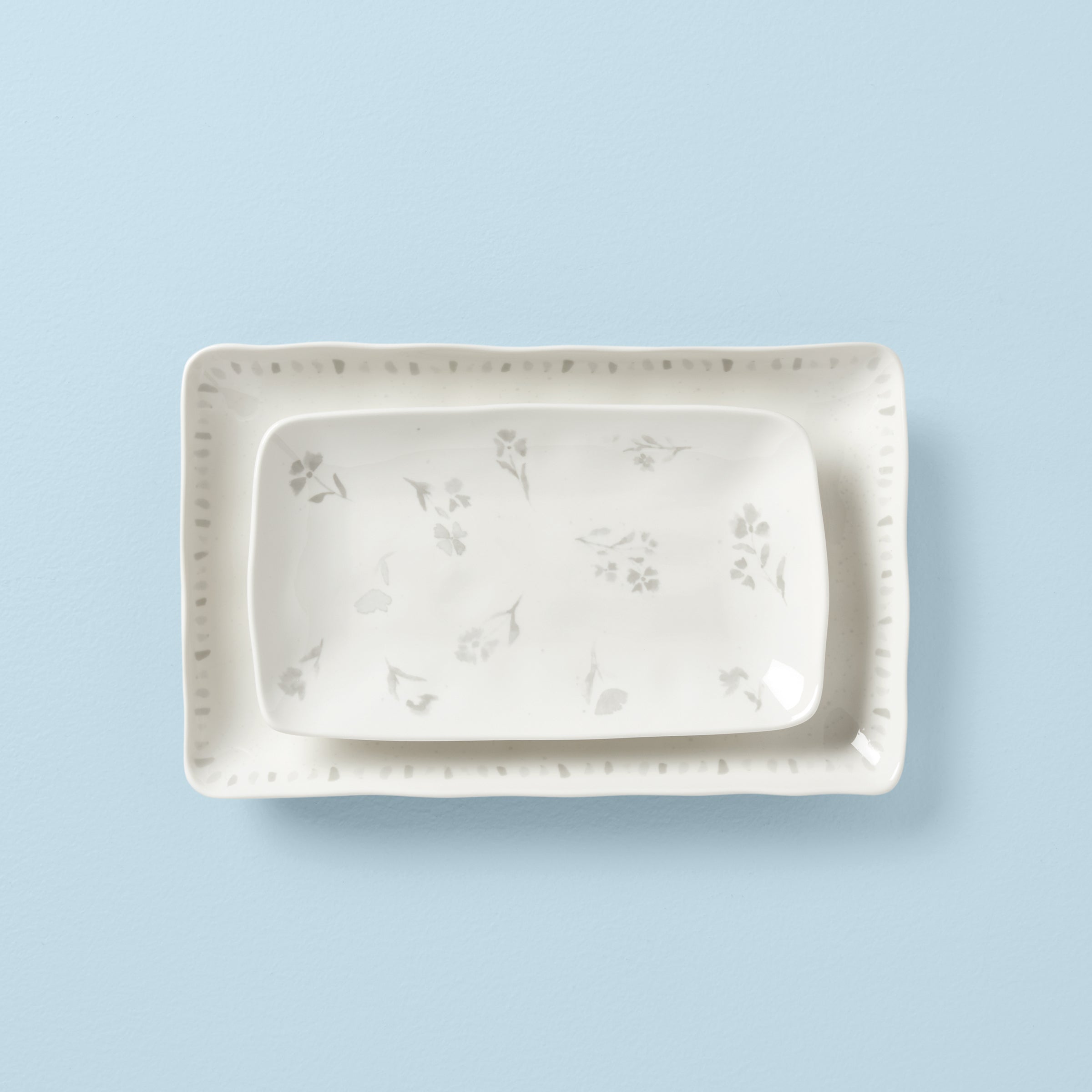 Lenox Premium Oyster Bay 2-Piece Nesting Serving Platters