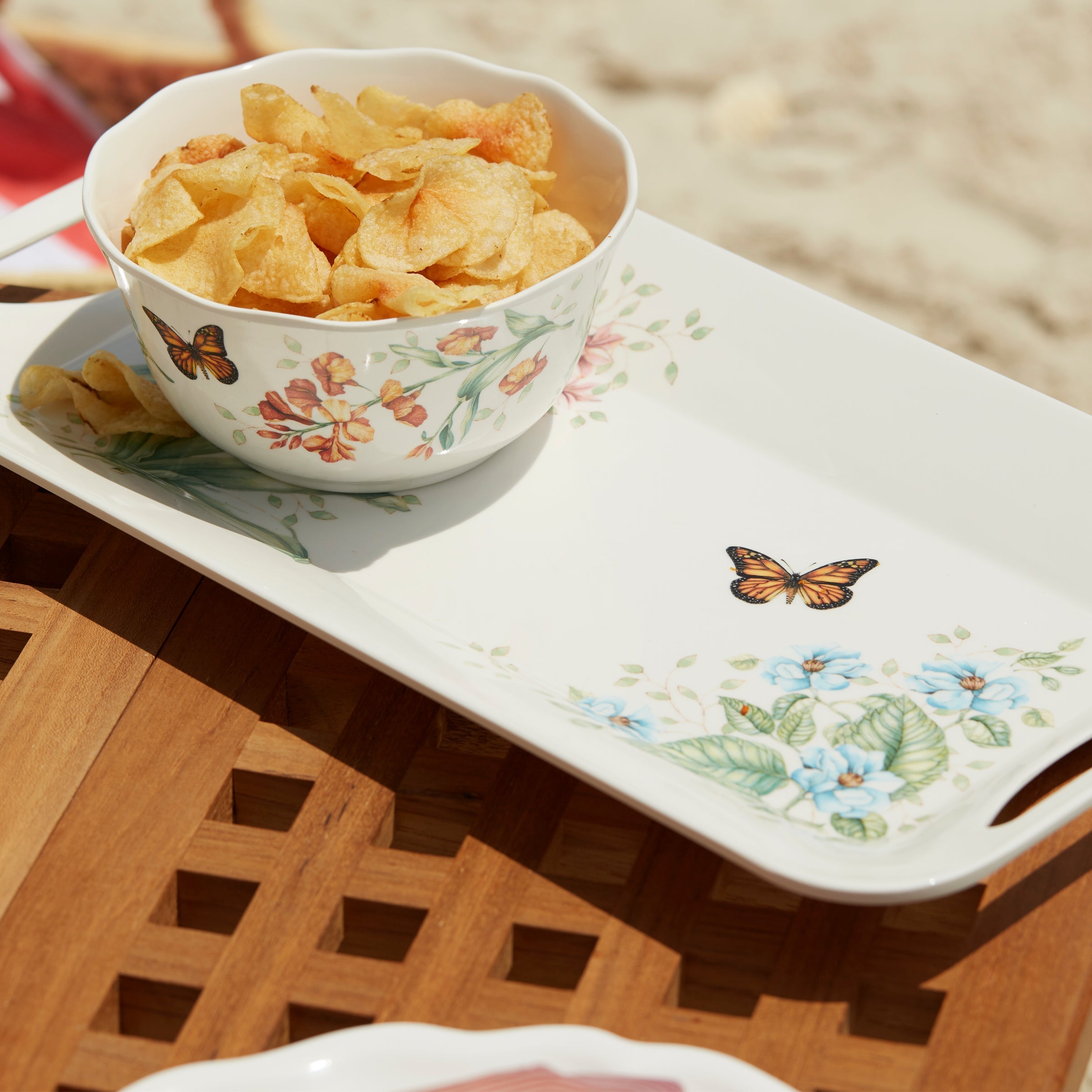 Lenox Premium Butterfly Meadow Melamine Hors d'Oeuvres Tray - Image 8
