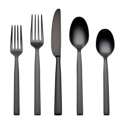 Lenox Premium Aero Black Mirror 20-Piece Flatware Set