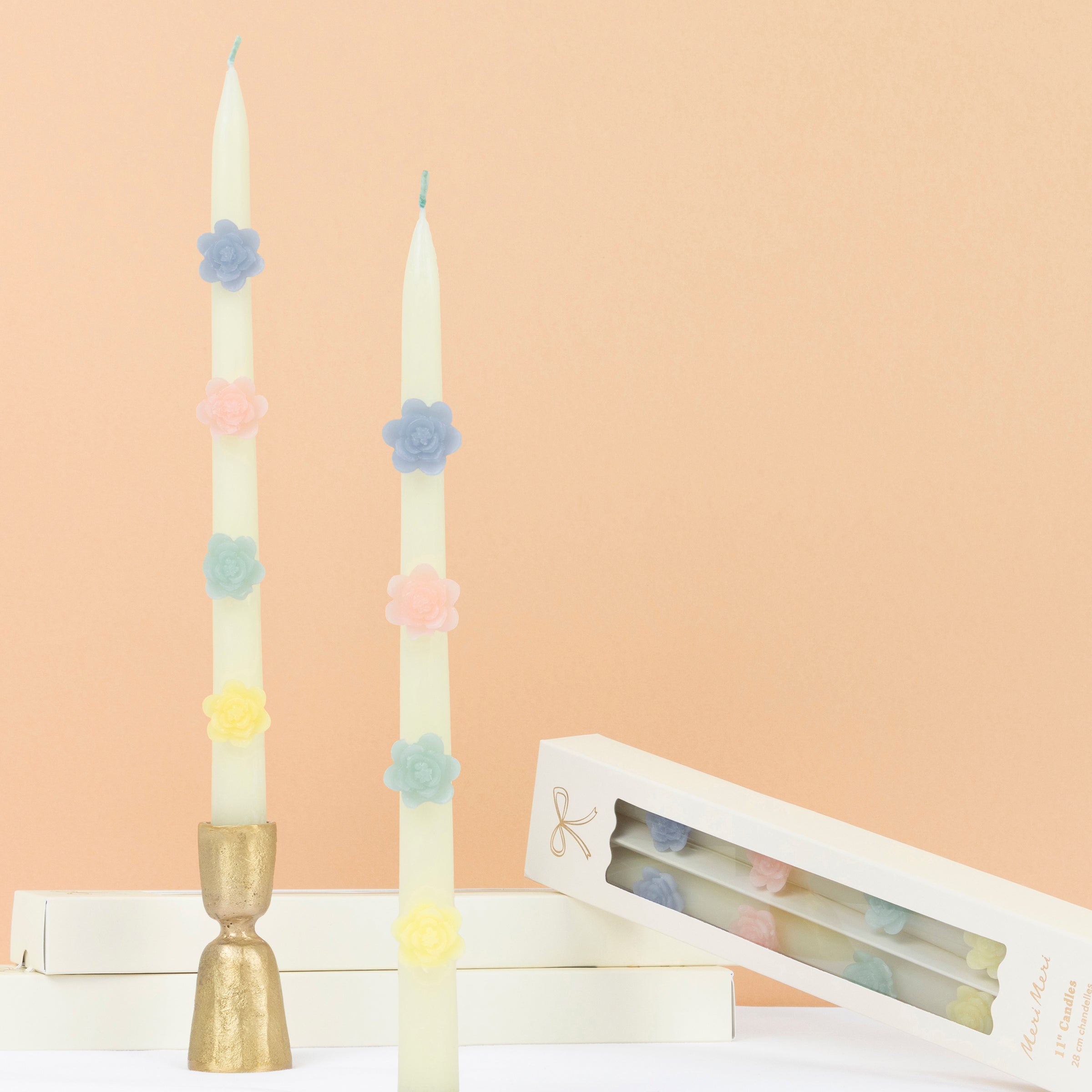 Lenox Premium Pastel Flowers Taper Candles, Set of 2 - Image 4