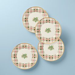 Lenox Premium Holiday Plaid Accent Plates, Set of 4