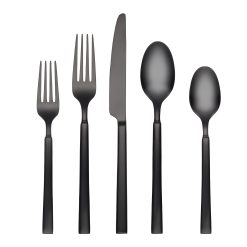 Lenox Premium Gailann Black Satin 20-Piece Flatware Set