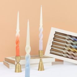 Lenox Premium Rainbow Twisted Table Candles, Set of 8