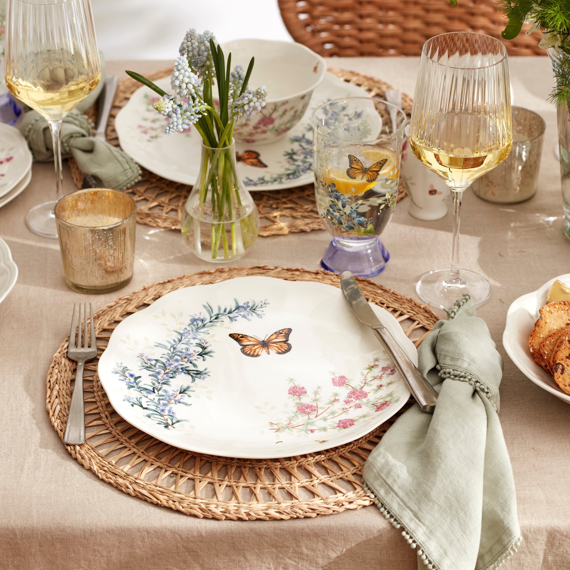 Lenox Premium Butterfly Meadow Herbs Dinner Plates, Set of 4 - Image 4