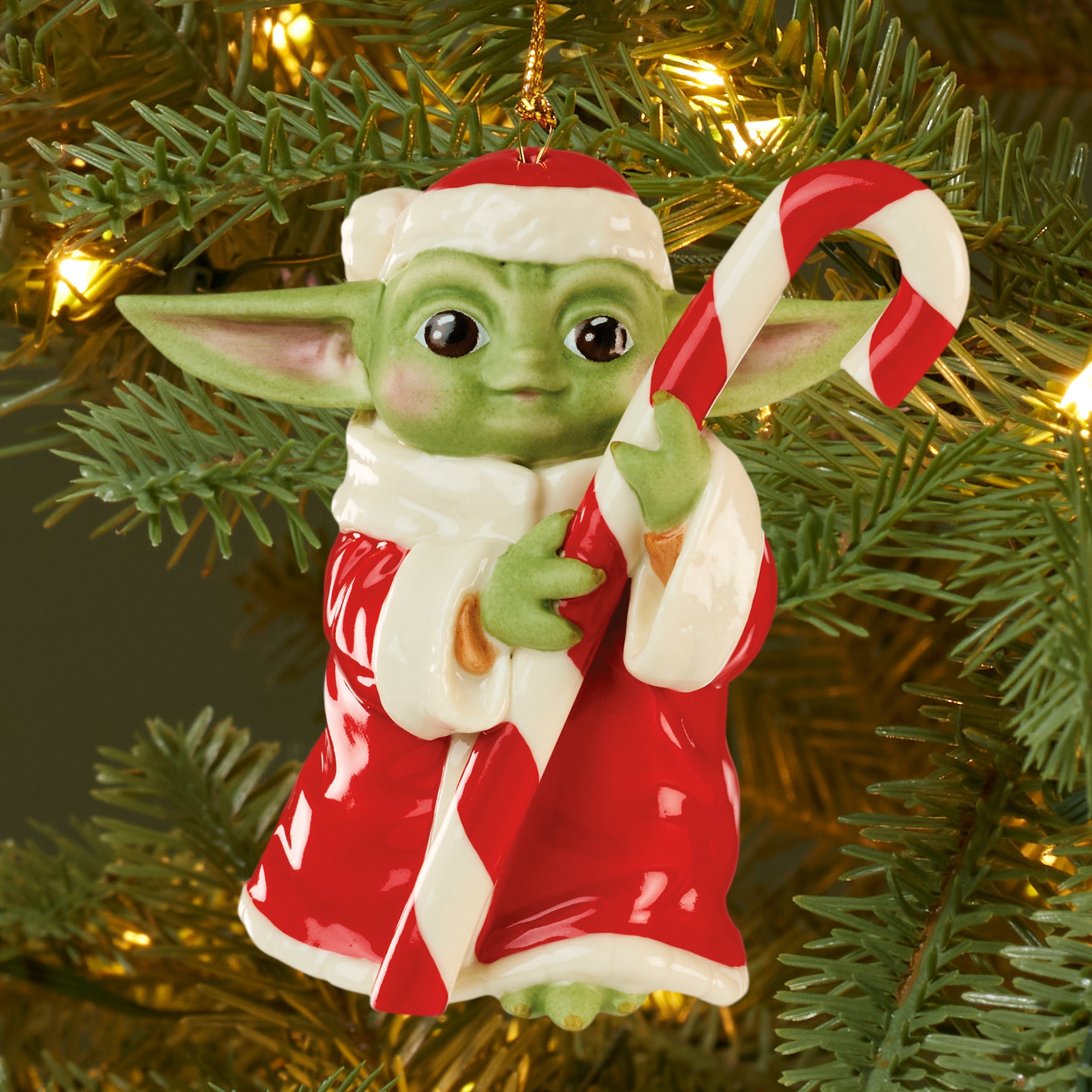 Lenox Premium Grogu with Candy Cane Ornament - Image 4