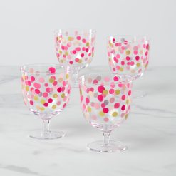 Lenox Premium It's Raining Confetti Short Wine Glasses, Set of 4