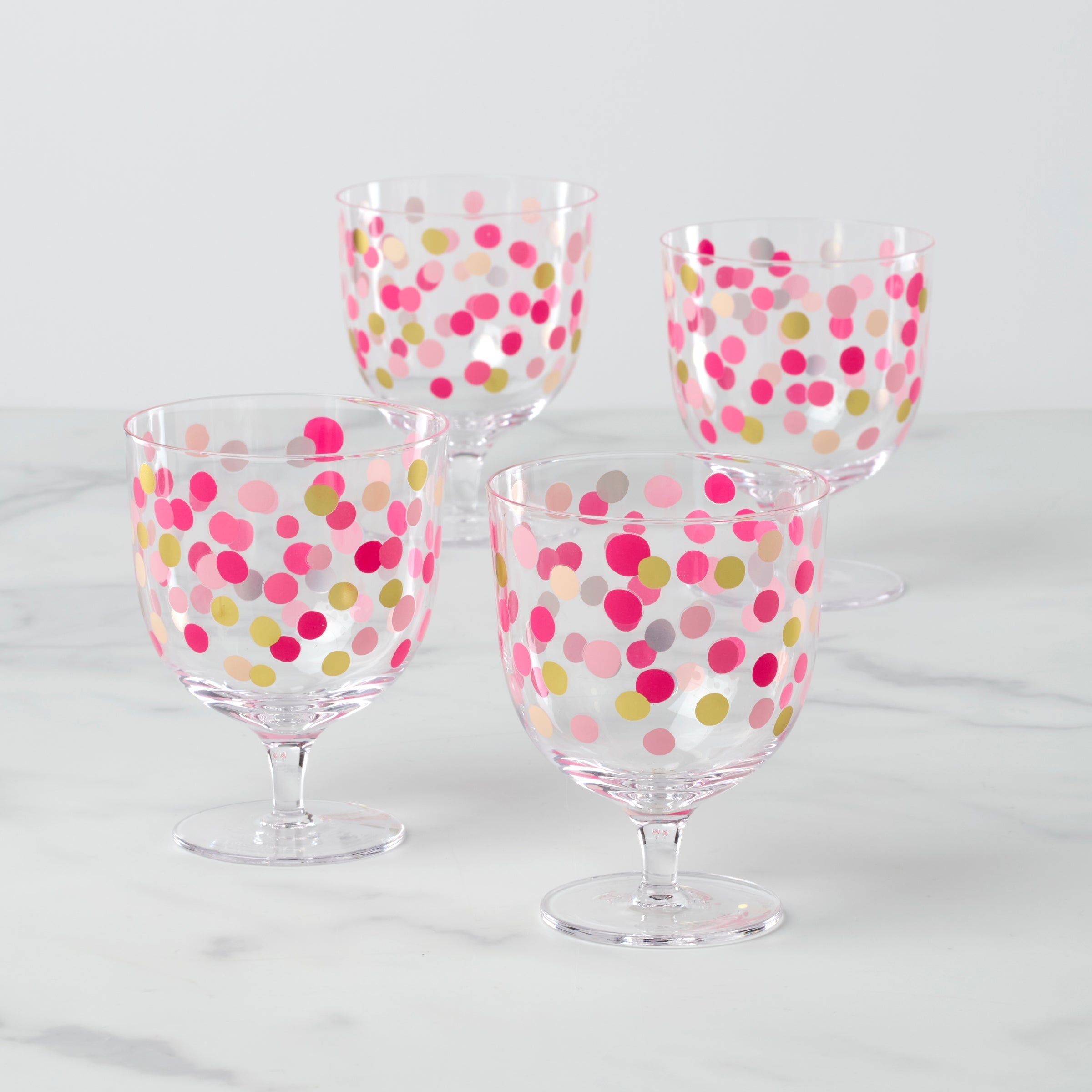 Lenox Premium It's Raining Confetti Short Wine Glasses, Set of 4