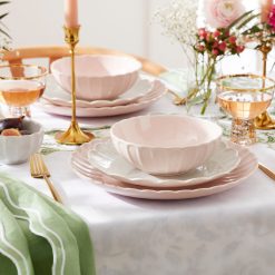 Alternative view of Lenox Premium French Perle Scallop Blush 12-Piece Dinnerware Set