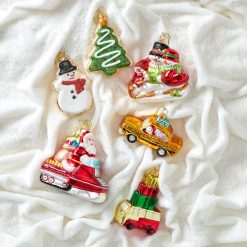Alternative view of Lenox Premium Retro Blown Glass Santa on Snowmobile Ornament